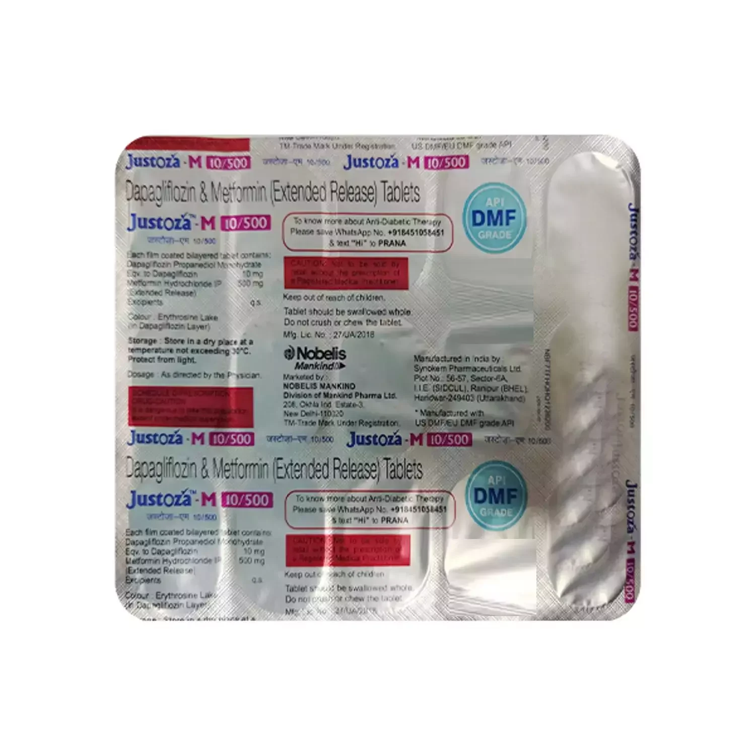 Justoza M 10/1000 Tablet 15