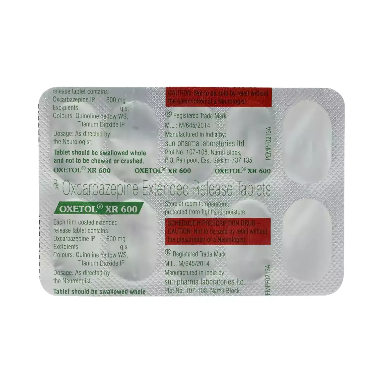 OXETOL XR 600 Tablet 10